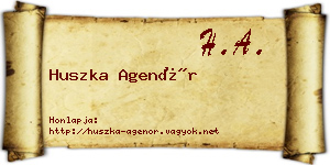 Huszka Agenór névjegykártya